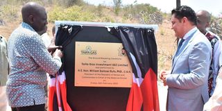 President William Ruto and Taifa Gas Group Chairman Rostam Aziz
