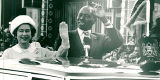 Queen Elizabeth II and former President Daniel arap Moi