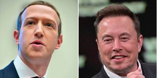 Facebook founder Mark Zuckerberg SpaceX, Twitter Tesla CEO Elon Musk.