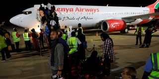 Kenya Airways flight to Dubai