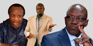 David Ndii, Deputy President Rigathi Gachagua and Senate Majority Whip Boni Khalwale