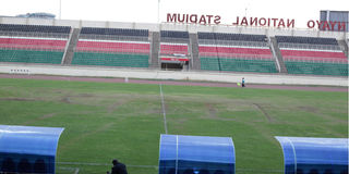 The current state of the football pitch at Nyayo Stadium