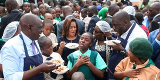 Launch of Nairobi County School Feeding Programme at Roysambu Primary Schoo