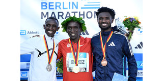 Men's podium at Berlin Marathon