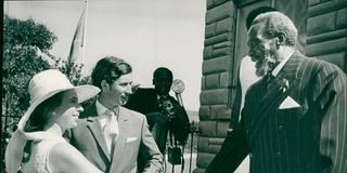 Prince Charles with President Jomo Kenyatta in Gatundu, Kiambu, on February 17, 1971.