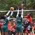 Yvonne Sinaida (right) of Kenya Pipeline attacks against Damaris Sang (left) and Naomi Chelimo of Kenya Army 