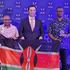 Kenya's pair of Sammy Chepkwony and Anthony Korir with the Obidos Mayor Fellipe Daniel