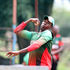 Kenya bowler Collins Obuya trains at Ruaraka Sports Club