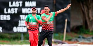Kenya cricket team bowler Vishil Patel trains at Ruaraka Sports Club