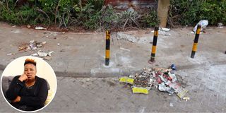 The accident scene along Lang'ata Road