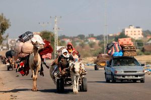 Palestinians flee