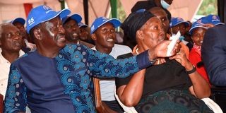 Raila Odinga and Sally Kosgei