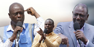 Deputy President Rigathi Gachagua, President William Ruto, Kiharu MP Ndindi Nyoro