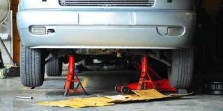 Changing car tyre.