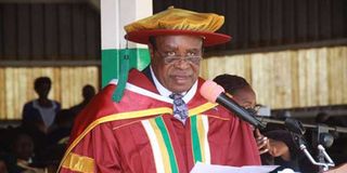 Daystar vice chancellor, Prof Laban Ayiro when he served in the same capacity at Moi University.