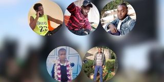 From top left: Jeremiah Mutemebei, Chris Mutma, Kenneth Ntongai; bottom left Kenneth Mugambi and Steven Mwenda