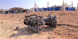 Irani - Israel: remains of a rocket booster