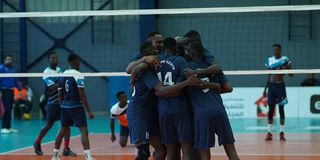 Prisons Kenya players celebrate a point