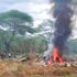 A scene where a KDF helicopter carrying Chief of Defence Forces General Francis Ogolla and 11 others crashed