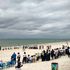 Clouds gather on the horizon along the Kenyan coast at Nyali Beach in Mombasa County on May 4, 2024. 