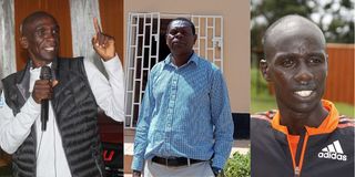 Athletes Eliud Kipchoge, Daniel Komen and Brimin Kipruto.