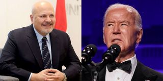 ICC Chief Prosecutor Karim Khan and US President Joe Biden.