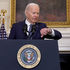 US President Joe Biden delivers remarks on the Middle East in the State Dining room at the White House