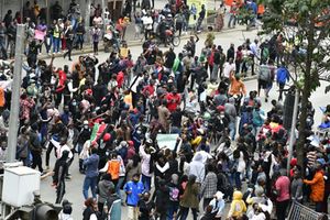 Anti-tax protesters on the streets of Nairobi during the peaceful demonstrations.