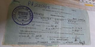 Burial permit
