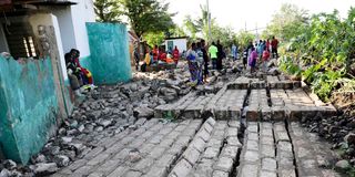 Collapsed wall