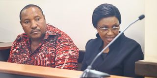 Former Kiambu Governor Ferdinand Waititu and his wife Susan Wangari Ndung’u in court