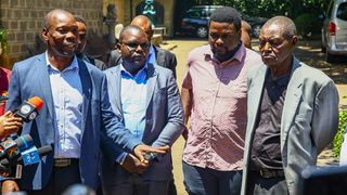 Family and friends of former IEBC chairman Wafula Chebukati at Lee Funeral Home