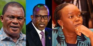 Justin Muturi, Aden Duale and Deborah Barasa CS