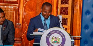 Dennis Mokaya testifies before the Senate during the impeachment hearing