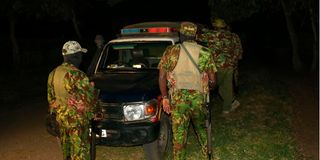 police camped outside the gate of Kirobon Girls High School 
